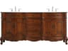 Elegant Lighting Danville Teak 72" Vanity with Ivory White Quartz Countertop