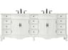 Elegant Lighting Danville 84" Antique White Vanity