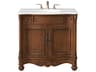 Elegant Lighting Windsor Brown 36" Vanity with Ivory White Quartz Countertop