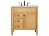 Elegant Lighting Park Avenue Natural Wood 32" Vanity