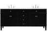 Elegant Lighting Park Avenue Black 72" Vanity
