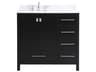 Elegant Lighting Irene Black 36" Vanity with Backsplash