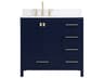 Elegant Lighting Irene Blue 36" Vanity with Backsplash