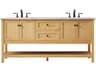 Elegant Lighting Metropolis Natural Wood 72" Vanity