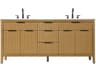 Elegant Lighting Langston 72" Honey Teak Vanity