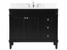 Elegant Lighting Bennett Black / Brushed Nickel 42" Vanity with Backsplash