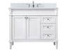 Elegant Lighting Bennett White / Brushed Nickel 42" Vanity with Backsplash