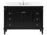 Elegant Lighting Bennett Black / Brushed Nickel 48" Vanity with Backsplash