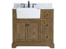 Elegant Lighting Franklin Driftwood 36" Vanity with Backsplash