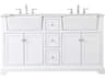 Elegant Lighting Franklin White 60" Vanity