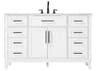 Elegant Lighting Virginia 54" White Vanity