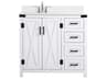 Elegant Lighting Grant White 36" Vanity with Backsplash