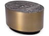 Eichholtz Porter Oval Brushed Brass Grey Marble Side Table