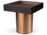 Eichholtz Otus Square Mocha Oak Veneer Brushed Brass Side Table