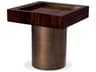 Eichholtz Otus Square Eucalyptus Veneer Bronze Side Table