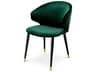 Eichholtz Volante Green Velvet Upholstered Arm Dining Chair