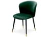 Eichholtz Volante Green Velvet Upholstered Armless Dining Chair