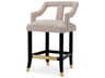 Eichholtz Roumier Palmer Beige Black Legs Upholstered Counter Stool