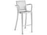 Emeco Outdoor Hudson Brushed Aluminum Bar Stool with Arms