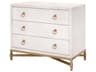 Essentials for Living Traditions Strand Shagreen 3-Drawers White Acacia Wood Nightstand