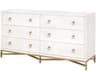 Essentials for Living Traditions Strand Shagreen 6-Drawers White Acacia Wood Double Dresser