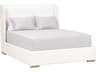 Essentials for Living Villa Stewart White Oak Wood Upholstered Queen Platform Bed