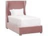 Essentials for Living Stitch & Hand - Bedroom Pink Oak Wood Upholstered Twin Panel Bed