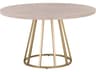 Essentials for Living Traditions Turino Round Wood Natural Gray Acacia Brushed Gold Dining Table
