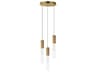 ET2 Reeds 3-Light Gold Glass LED Cylinder Linear Mini Pendant