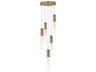 ET2 Reeds 5-Light Gold Glass LED Cylinder Linear Pendant