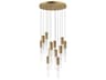 ET2 Reeds 12-Light Gold Glass LED Cylinder Linear Pendant