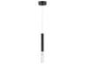 ET2 1-Light Black Crystal LED Cylinder Linear Mini Pendant