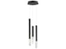 ET2 3-Light Black Crystal LED Cylinder Linear Mini Pendant
