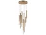 ET2 Diaphane 9-Light Gold Crystal LED Cylinder Linear Pendant