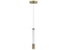 ET2 1-Light Natural Aged Brass Glass LED Linear Mini Pendant