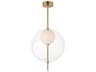ET2 Martini 1-Light Natural Aged Brass Globe Pendant