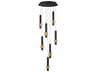 ET2 Reveal 7-Light Black Gold Cylinder Pendant