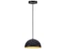 ET2 Hemisphere 1-Light Gloss Black Gold Dome Mini Pendant