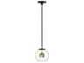 ET2 1-Light Black Natural Aged Brass Glass LED Globe Linear Mini Pendant