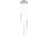 ET2 Pipette 3-Light Polished Chrome Glass LED Cylinder Linear Pendant