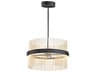 ET2 Chimes 2-Light Black Satin Brass Drum Pendant