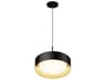 ET2 Echo 1-Light Black Gold LED Drum Pendant