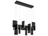 Eurofase Coburg 1-Light Black Geometric Linear Island Pendant