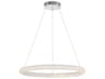 Eurofase Sassi 1-Light Chrome Crystal LED Linear Round Pendant