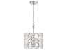 Eurofase Perrene 3-Light Chrome Crystal Drum Geometric Linear Chandelier