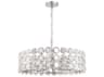 Eurofase Perrene 8-Light Chrome Crystal Drum Geometric Linear Chandelier