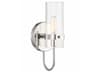 Eurofase Brook 1-Light Polished Nickel Glass Wall Sconce