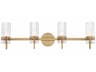 Eurofase Brook 4-Light Brass Glass Vanity Light