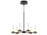 Eurofase Torcia 12-Light Black Brass Glass LED Cylinder Chandelier
