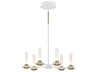 Eurofase Torcia 12-Light White Brass Glass LED Cylinder Chandelier